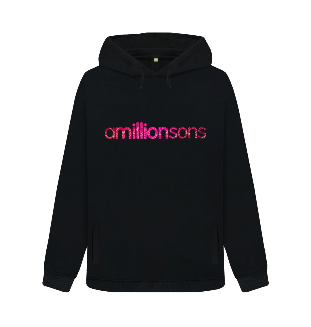 Black \u2018amillionsons pink logo\u2019 woman\u2019s hoodie