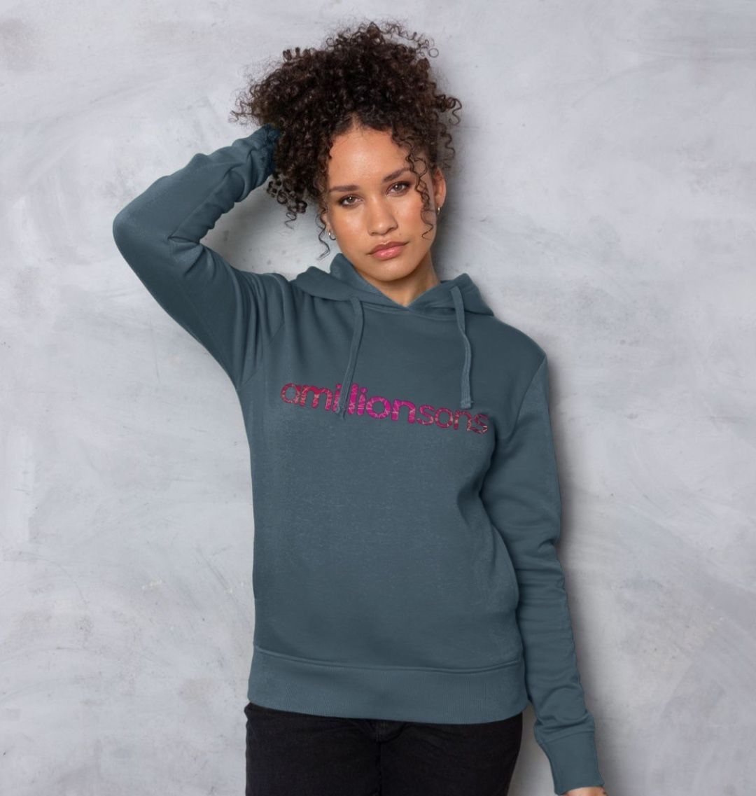 ‘amillionsons pink logo’ woman’s hoodie